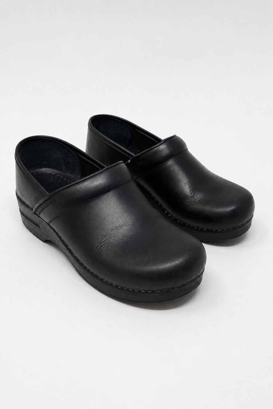 Dansko Professional Black Leather Clogs | EU 40 | Comfort Nursing Work Shoes